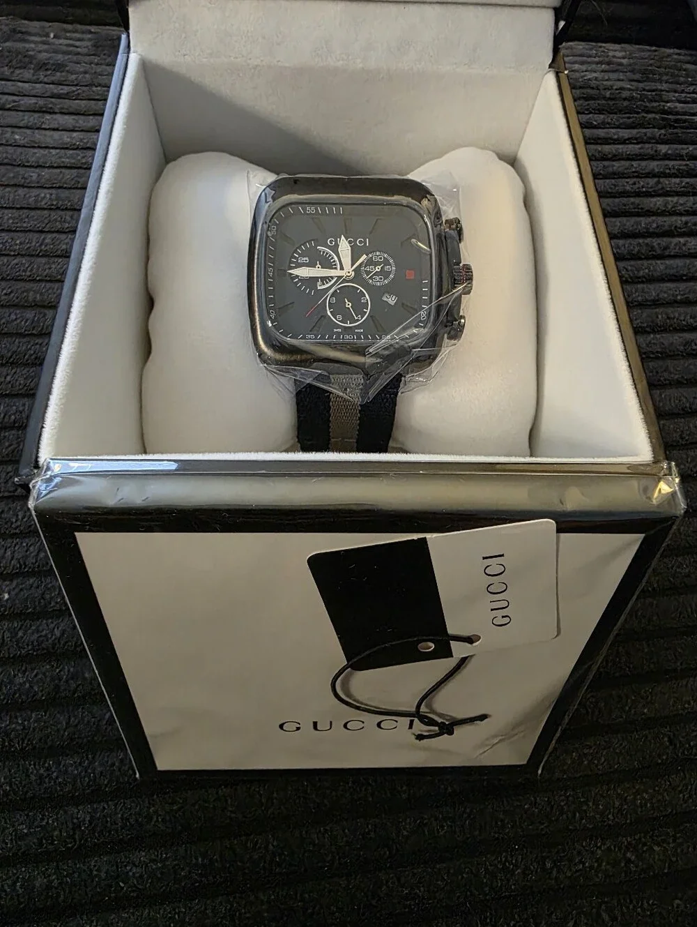 Gucci Coupe Chronograph  Model YA131202 or 131.2) New with Box and Tags